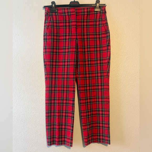 Kallie plaid straight-leg pant 4 petite - Picture 4 of 8
